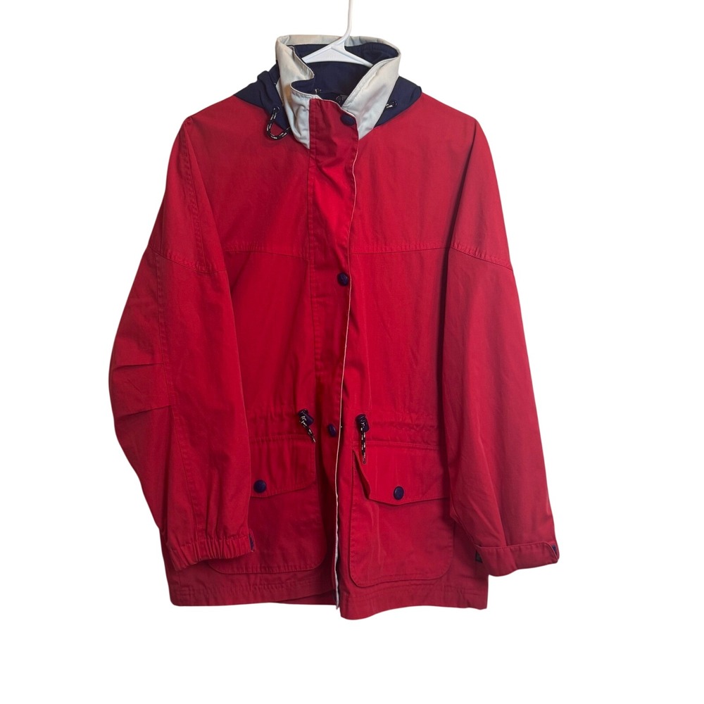 Pacific Trail Men's S Red Blue White Colorblock Hooded Jacket‎ Water Resistant